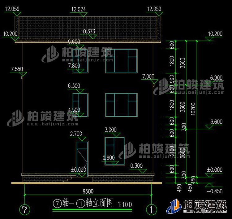 背立面图